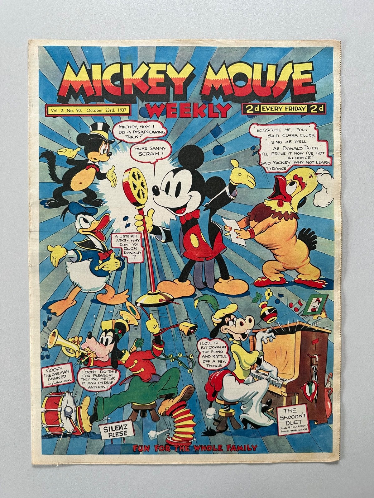 Mickey Mouse Weekly Comic #90 October 23rd 1937 FN RARE