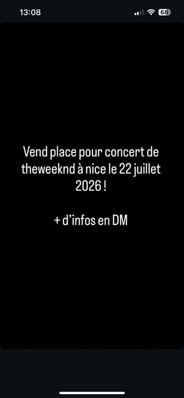 Places de concert pour theweeknd à nice le 22 juillet
