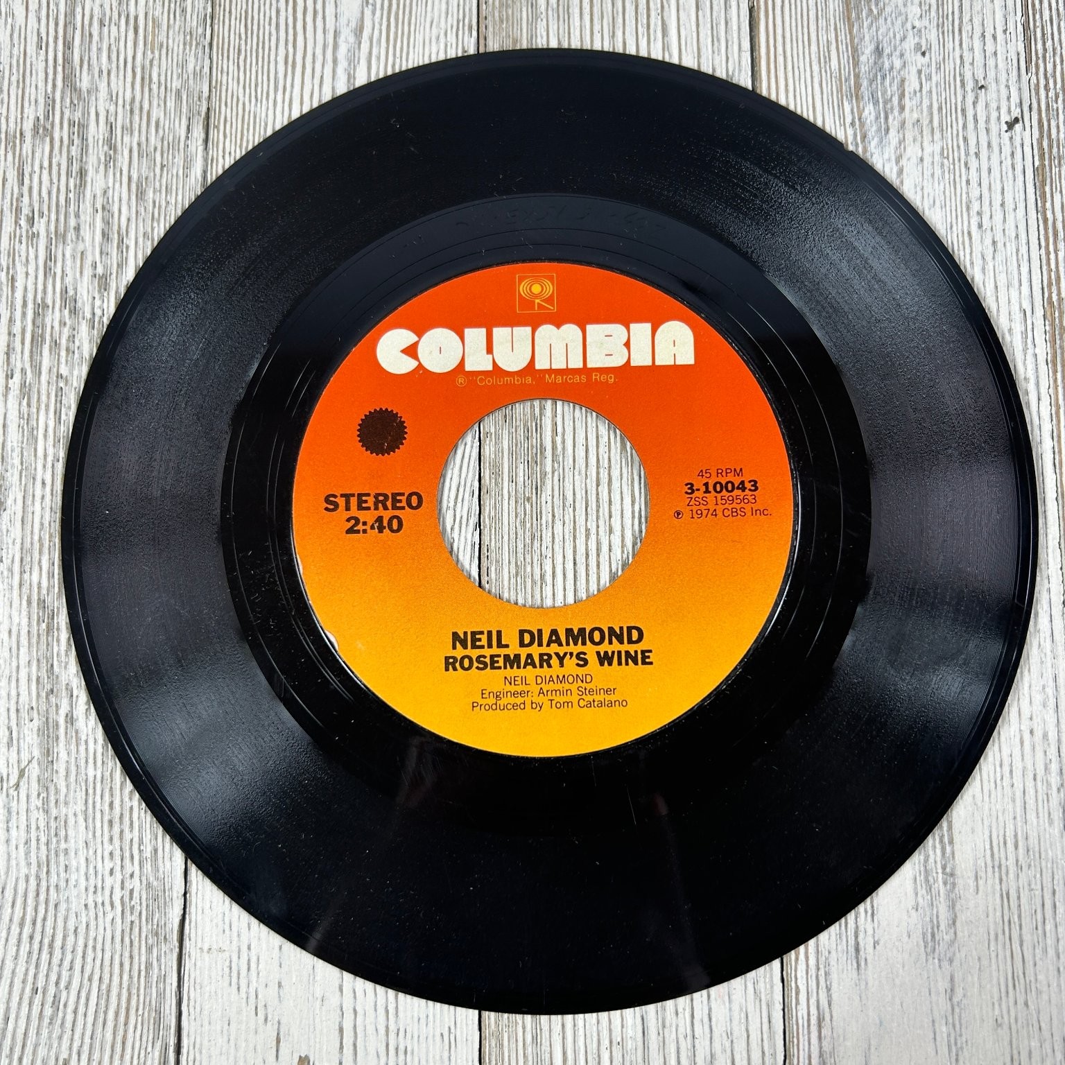 Neil Diamond - Longfellow Serenade 7" Single Record 1974 Columbia Pop Rock 45