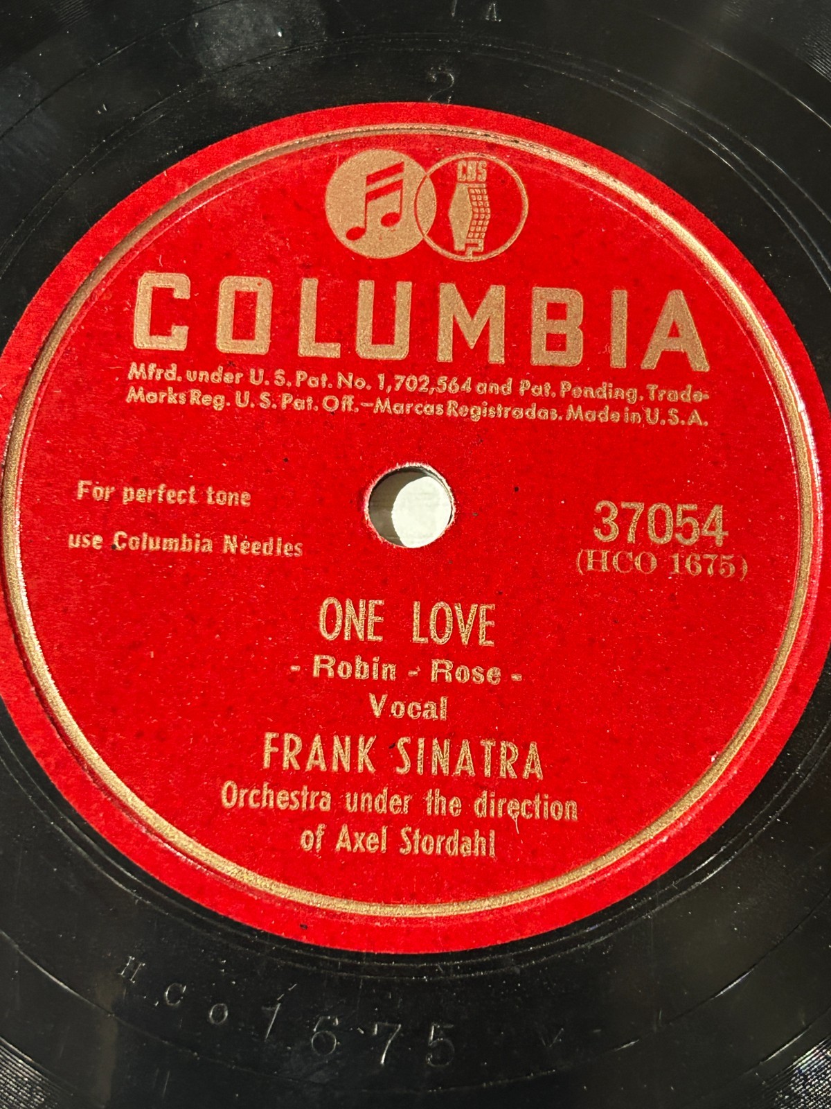 Frank Sinatra Columbia 78RPM - One Love / Somewhere in the Night