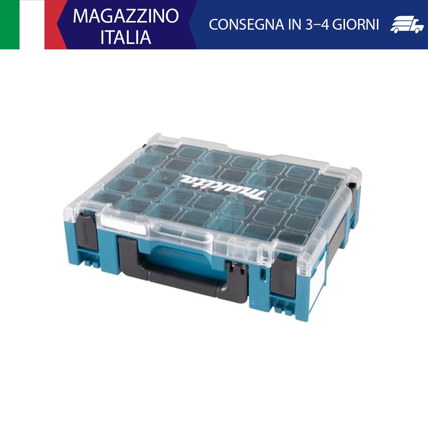Makita 191X80-2 Valigetta Portaoggetti Organizer Compatibile 13 Vaschette Removi