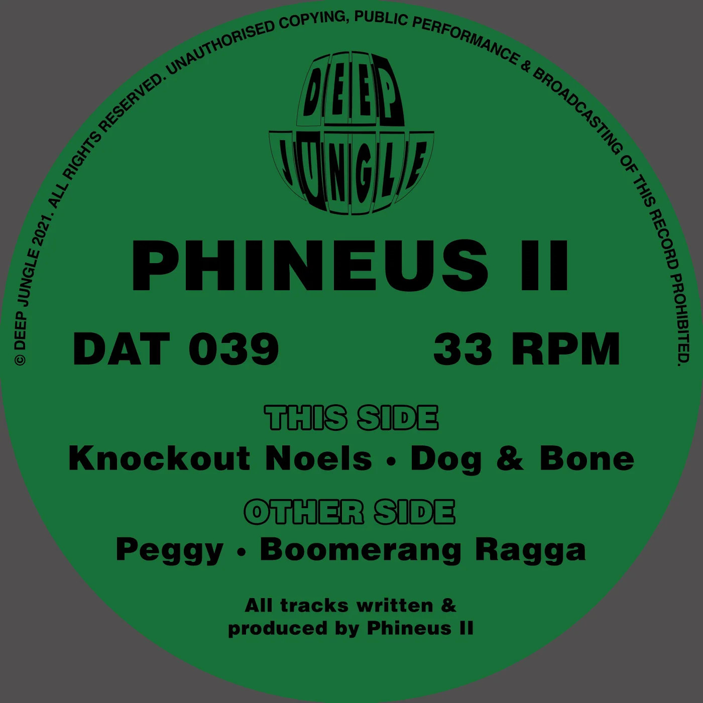 Phineus II - Peggy / Boomerang Ragga / Knockout Noels / Dog & Bone DAT039 Vinilo