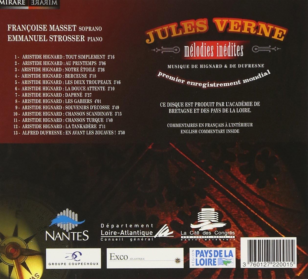 Jules Verne Original Melodies (Masset, Strosser) (CD) Album