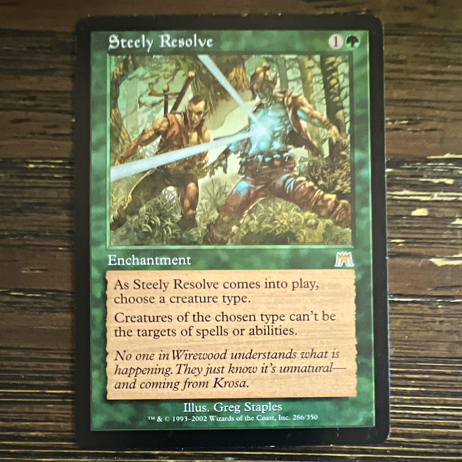 Steely Resolve Magic: The Gathering Onslaught Uncommon Reg Green #286/350 Eng