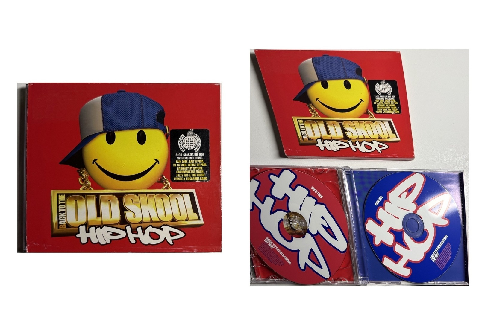 💿 Ministry Of Sound Back To The Old Skool Hip Hop 2CD Run DMC De La Soul