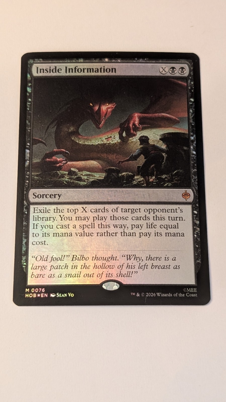Wizards of the Coast MTG Foglio Informativo Interno Raro ENG 0076