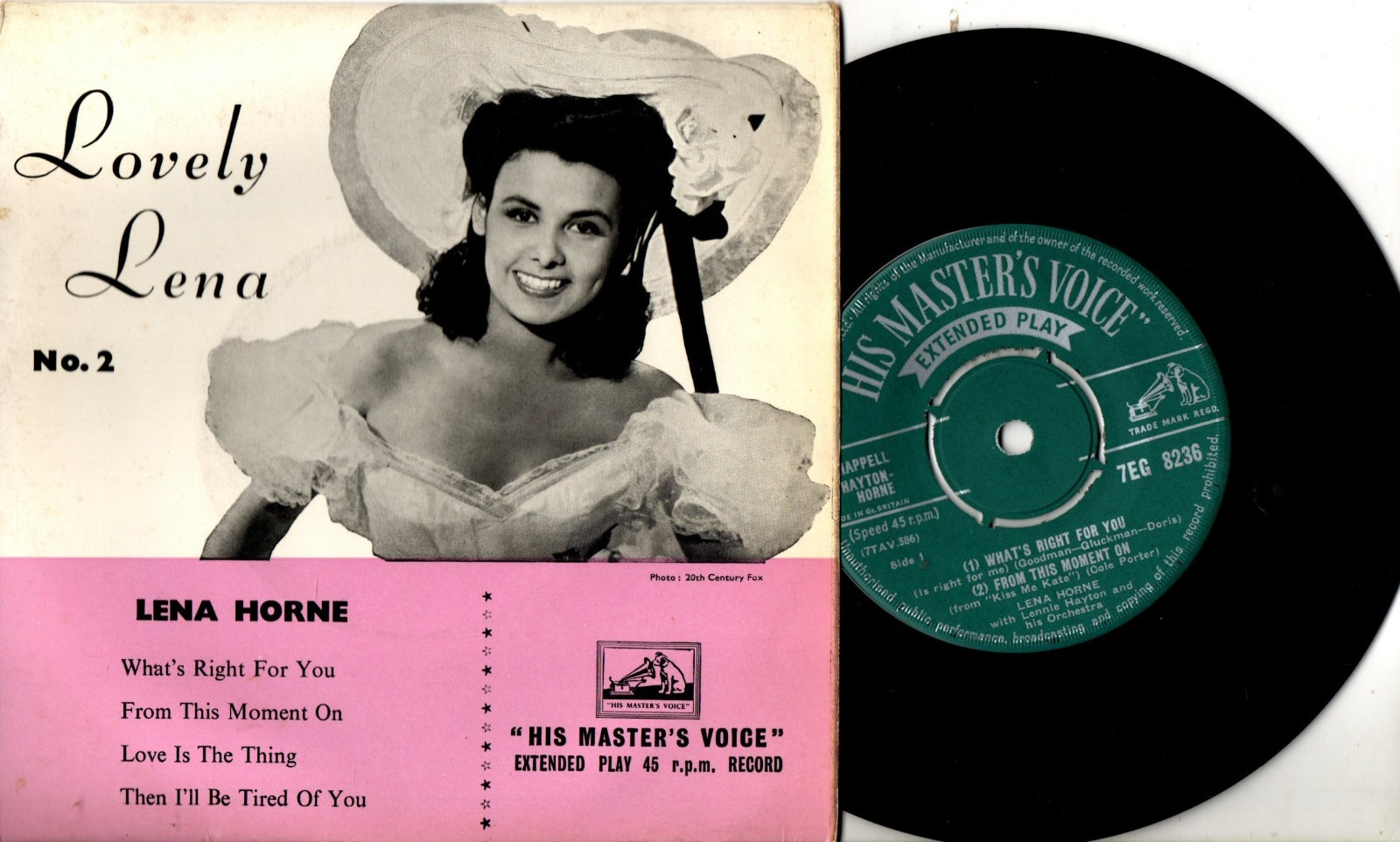 Lena Horne:EP-Lovely Lena No. 2-4 Tracks:UK HMV:1956