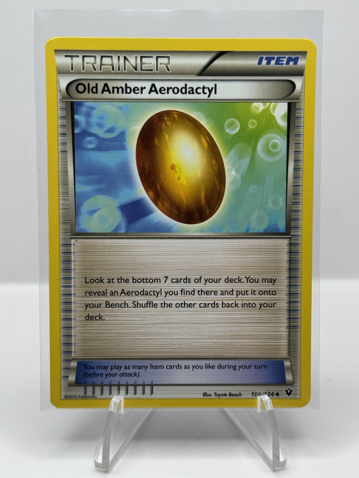 Vecchia Ambra Aerodattilo 106/124 XY—Il destino si scontra normale 2016 Pokemon TCG