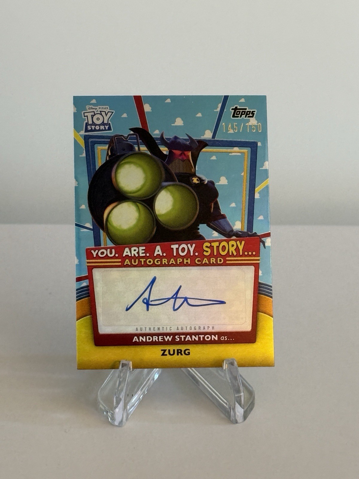 Topps 2025 Toy Story 30 anni Zurg Andrew Stanton Auto #YRT-AS /150