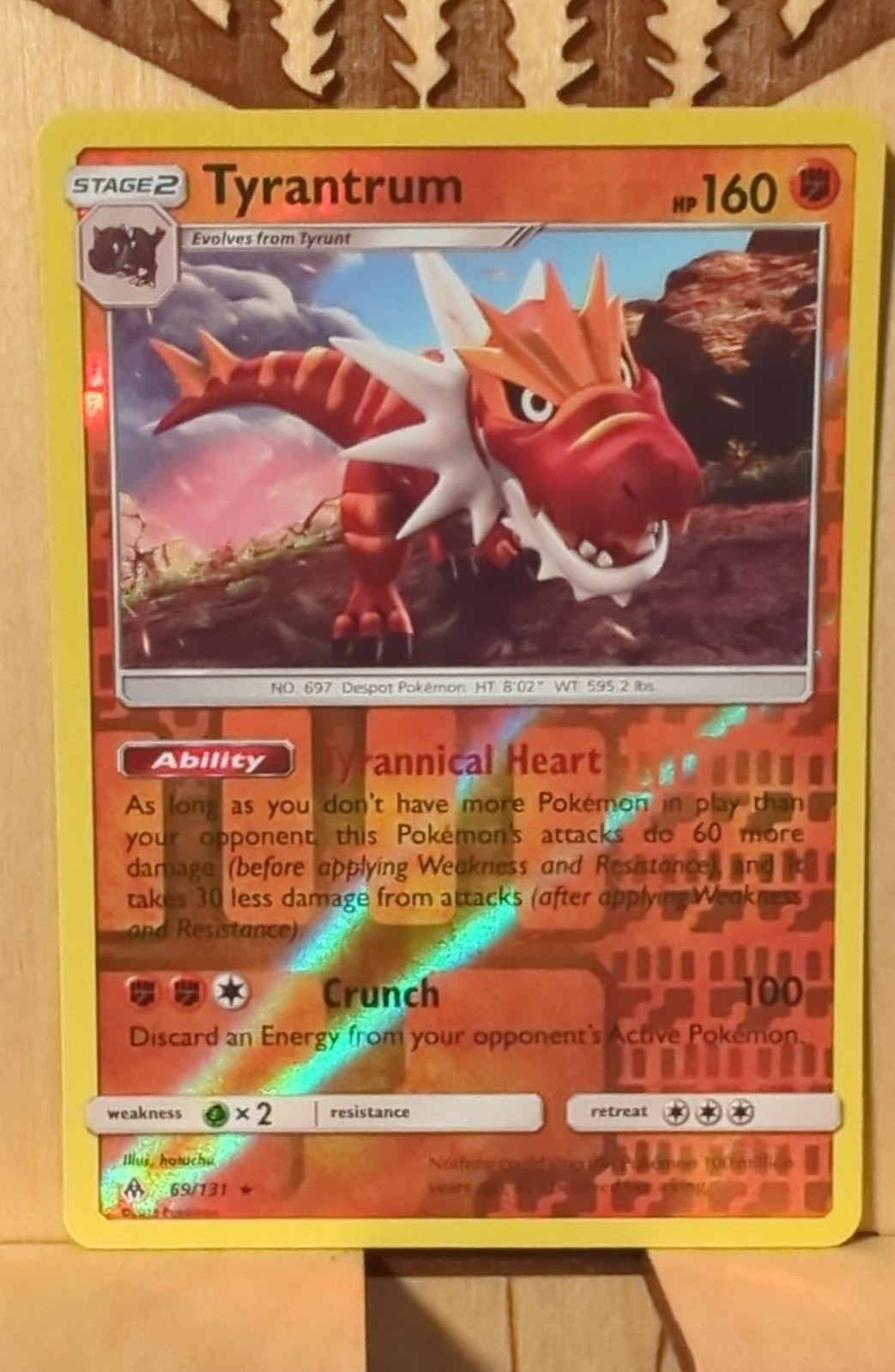 Tyrantrum 69/131 Sm-Forbidden Light Reverse Holo
