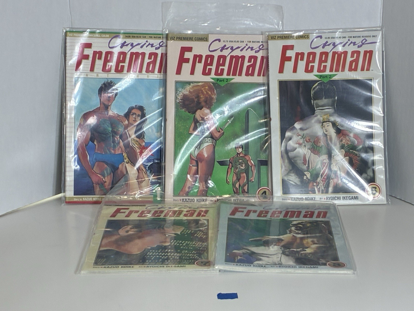 Lotto di 5 fumetti Crying Freeman / Sanctuary (parti Freeman 1,4,5,7,8)