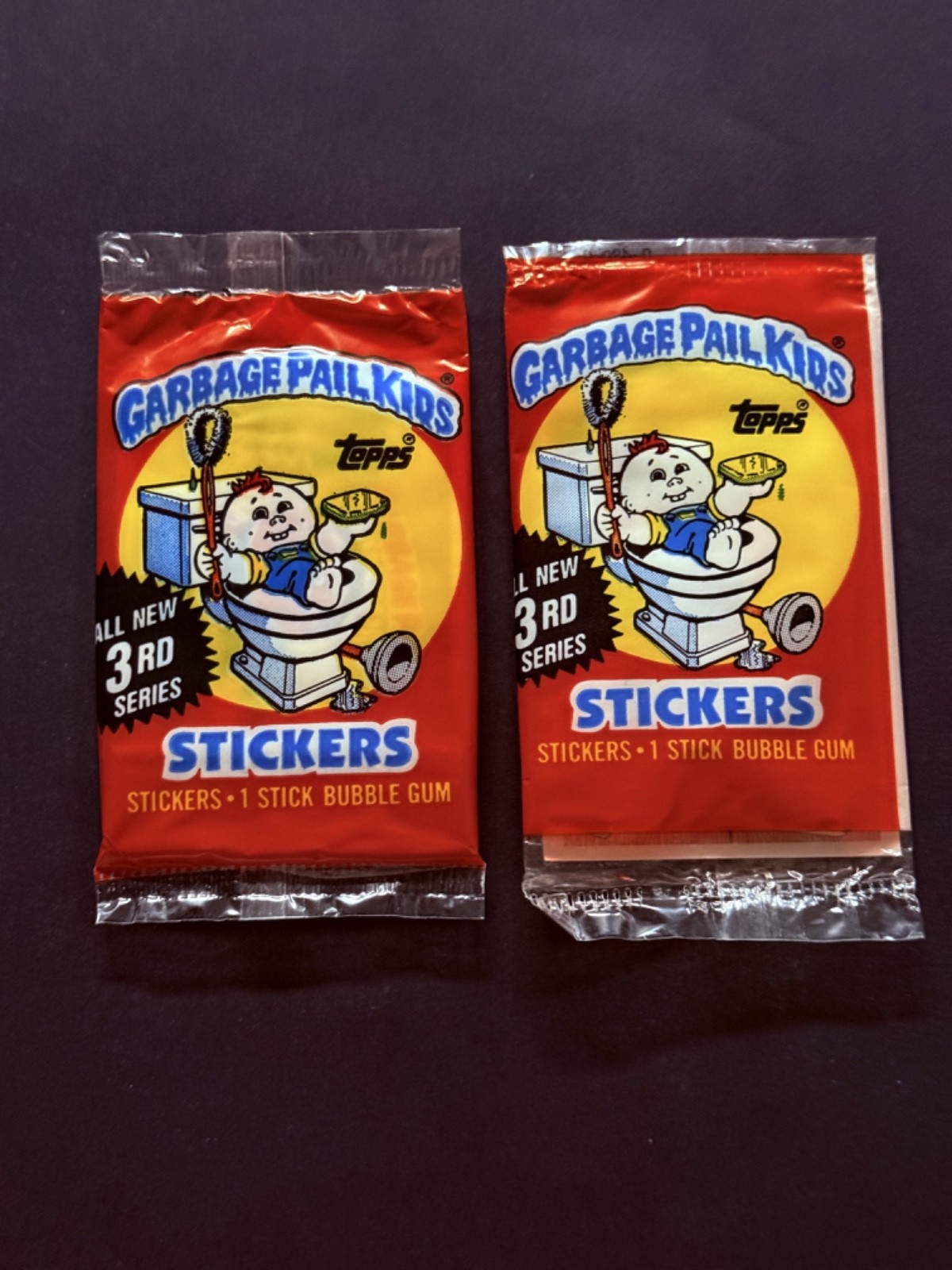 1985 Topps Garbage Pail Kids Mini UK 3rd Series Unopened Wax Pack-2 Packs