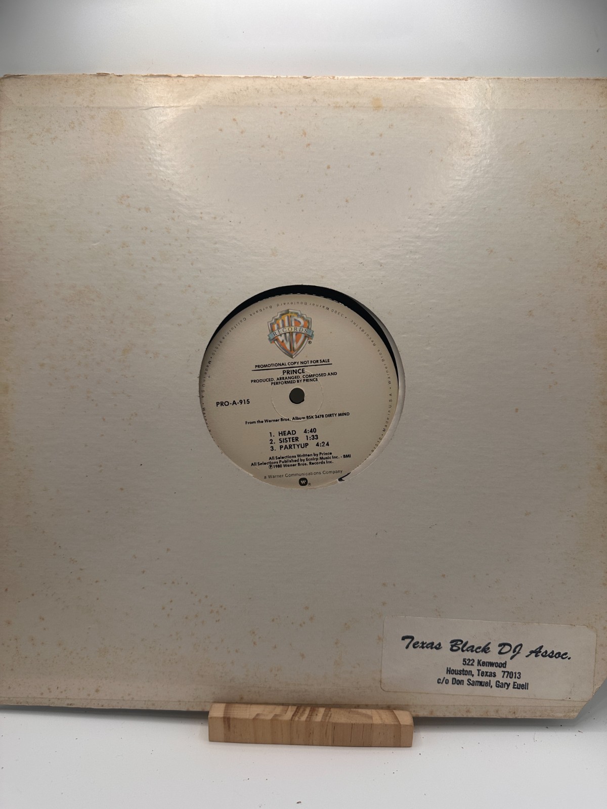PRINCE - DIRTY MIND PROMO SAMPLER - WARNER BROS PRO A 915 - 12" SINGLE VINYL