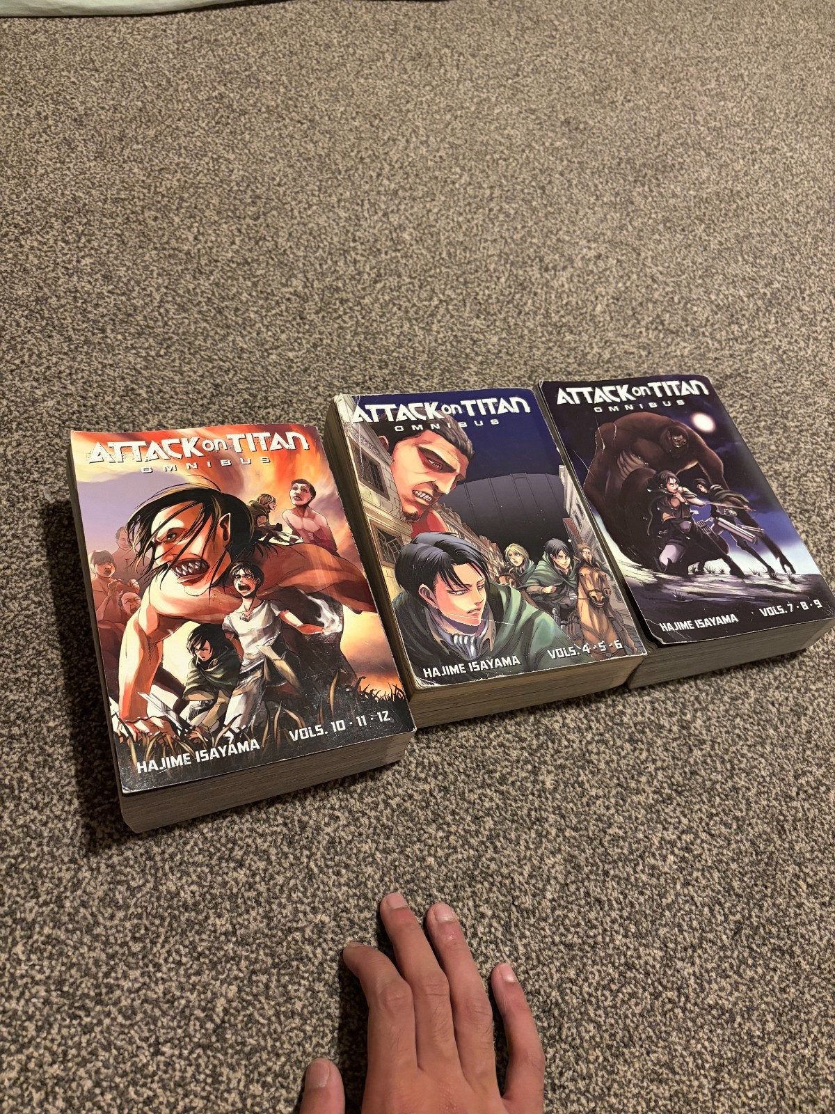 attack on titan manga omnibus 2-4 (4-12) english good condition