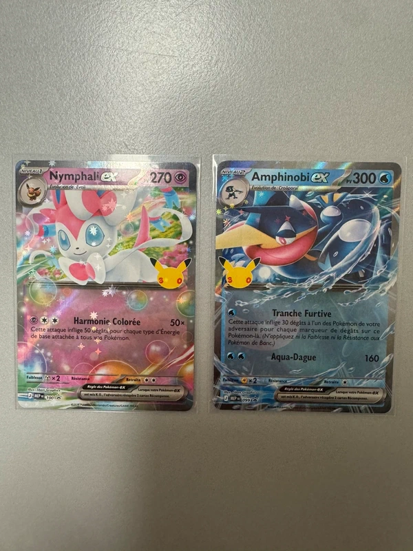 Lot cartes promo Amphinobi ex + Nymphali ex – Pokémon 30 ans – FR
