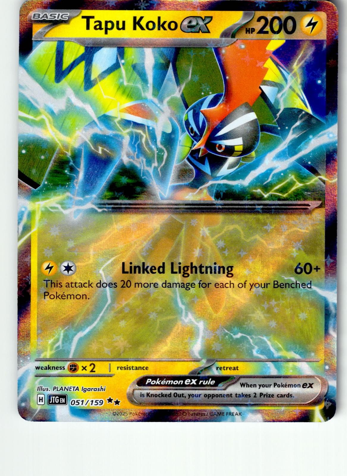 Tapu Koko ex 051/159 Doppio Raro Viaggio Insieme Pokemon Holo Leggermente Giocato