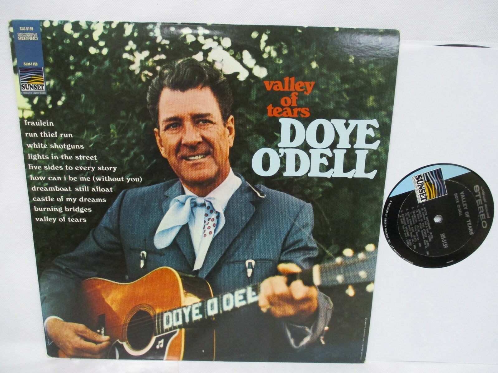 Doye O'Dell Valley Of Tears 70's Record Country & Western NM VG+ Sunset SUS 5159