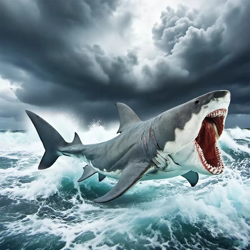 Megalodonte Squalo Giocattolo Action Figure 6" Piccolo Animale Statuina Bambola Regalo per Bambini