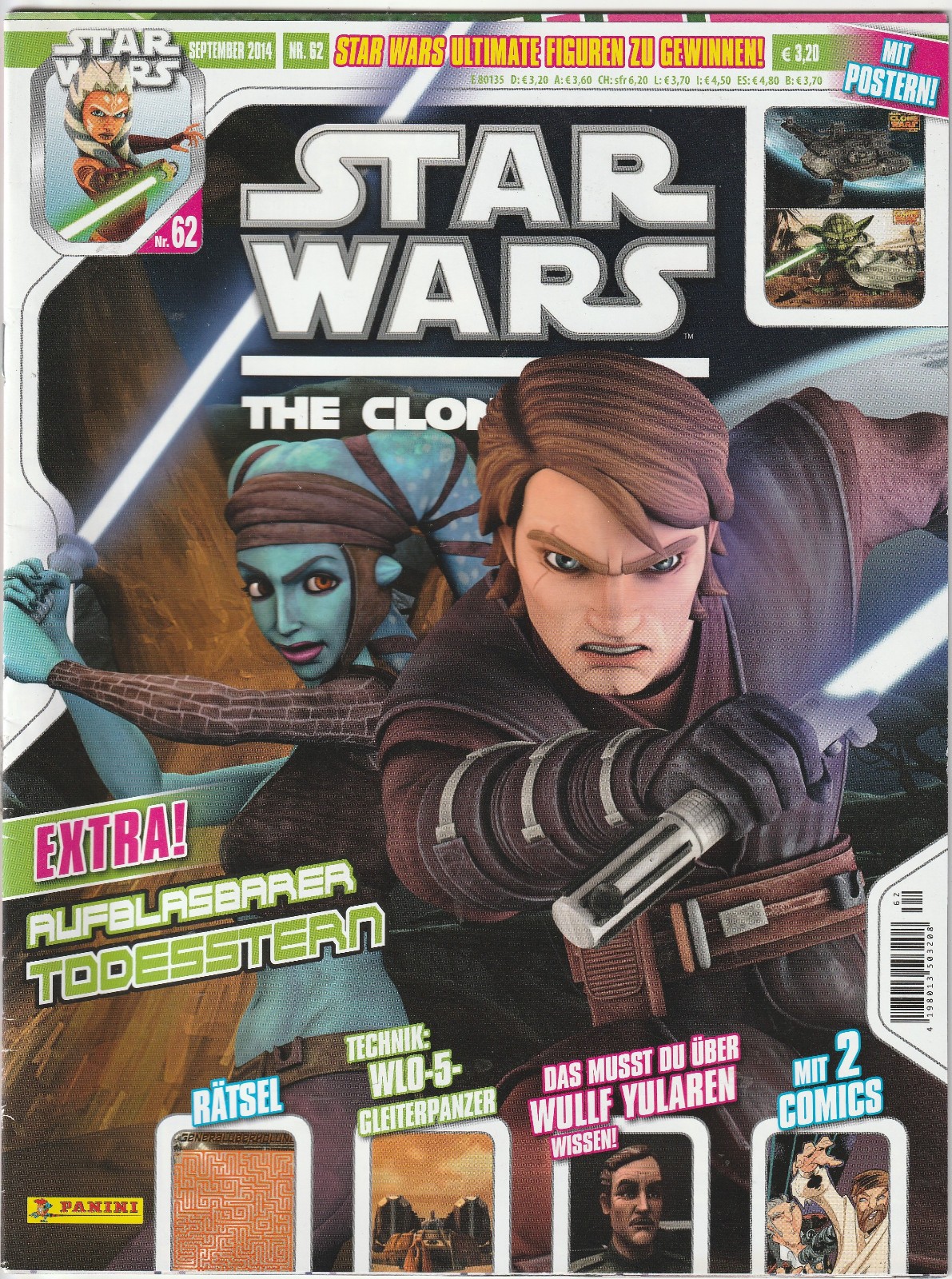 ✪ STAR WARS: THE CLONE WARS #62 + Poster/ohne Beilage, Panini COMICHEFT TOP Z1
