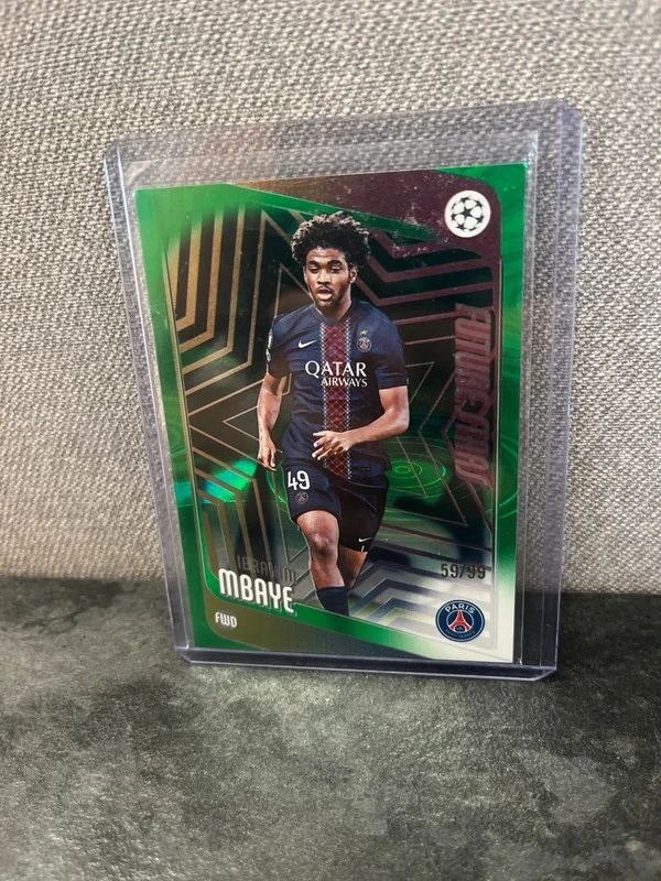 Ibrahim Mbaye /99 Green wave - psg - future stars - Topps chrome