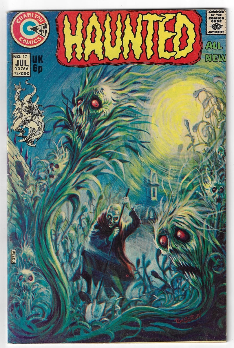 Copertina Haunted #17 F+ 6.5 (1974 Charlton) Tom Sutton Baron Weirwulf's Library