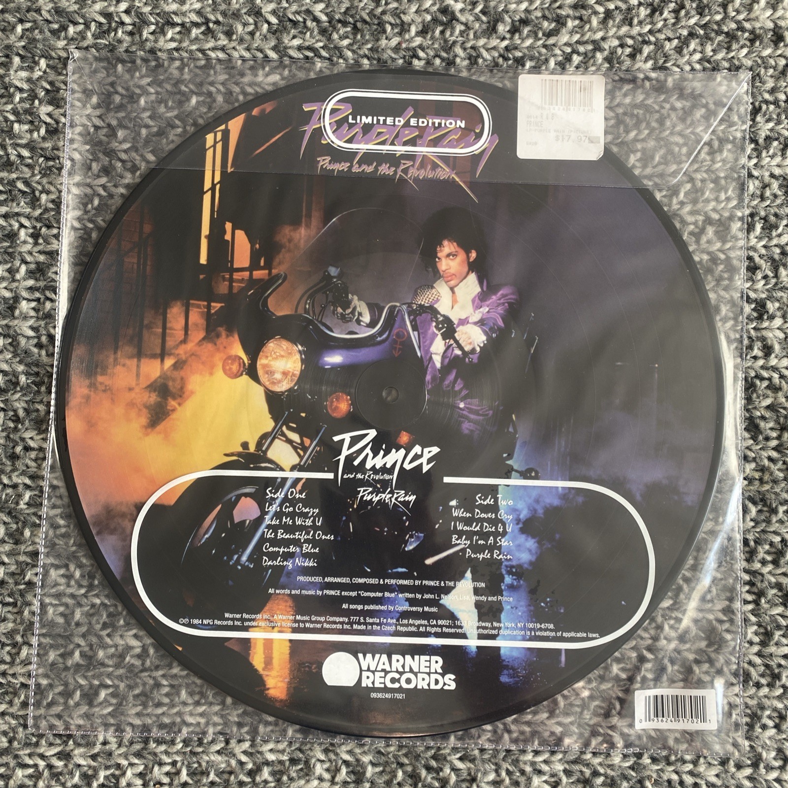 Prince Lp New Picture Disc Purple Rain 1984 Limited Edition