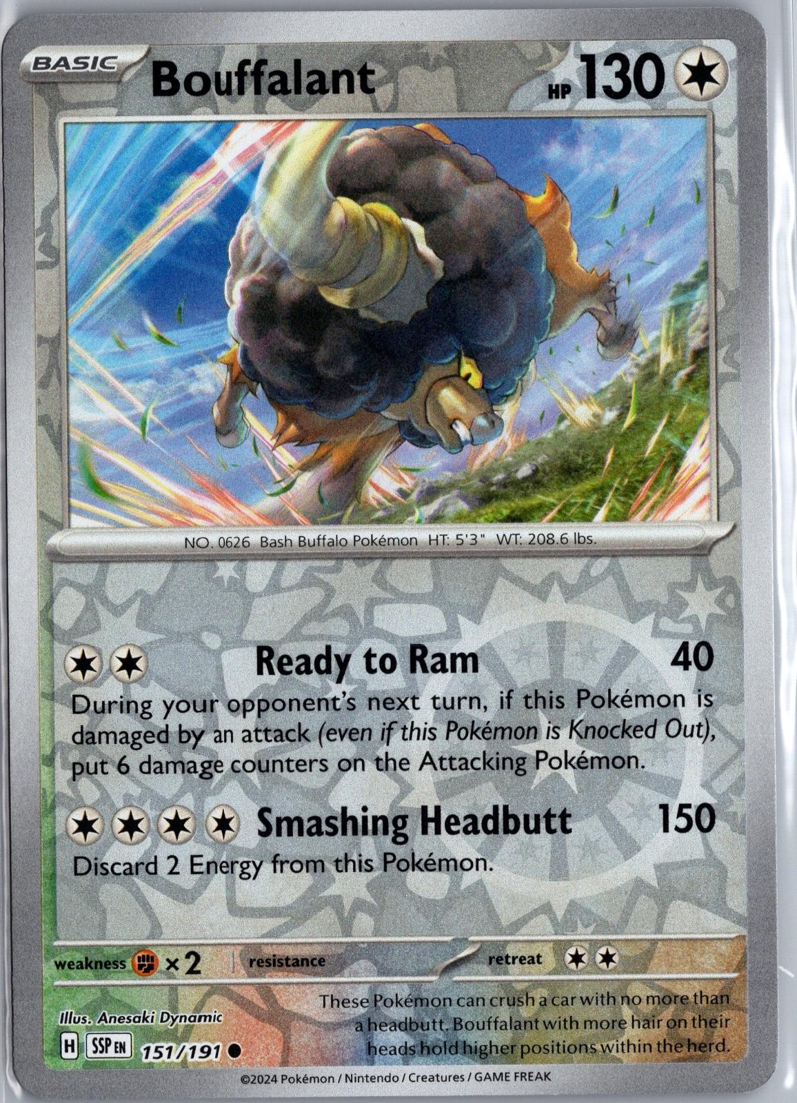 Bouffalant 151/191 Scintille Sorgenti Comuni Pokemon Reverse Holo Leggermente Giocato