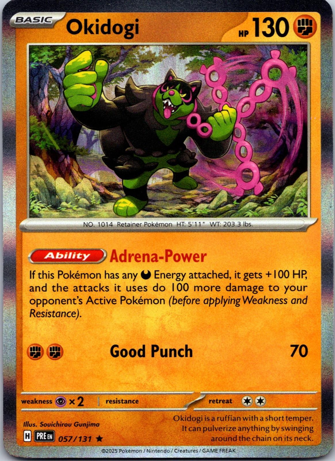 Pokemon Okidogi 057/131 Holo Raro Evoluzioni Prismatiche Quasi Nuovo