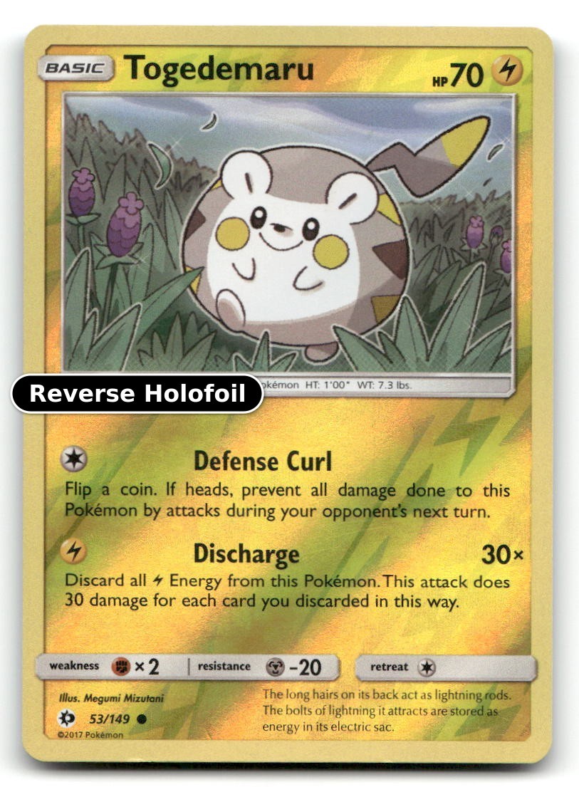 Togedemaru Reverse Holofoil SM Set Base 53/149 LP Pokemon