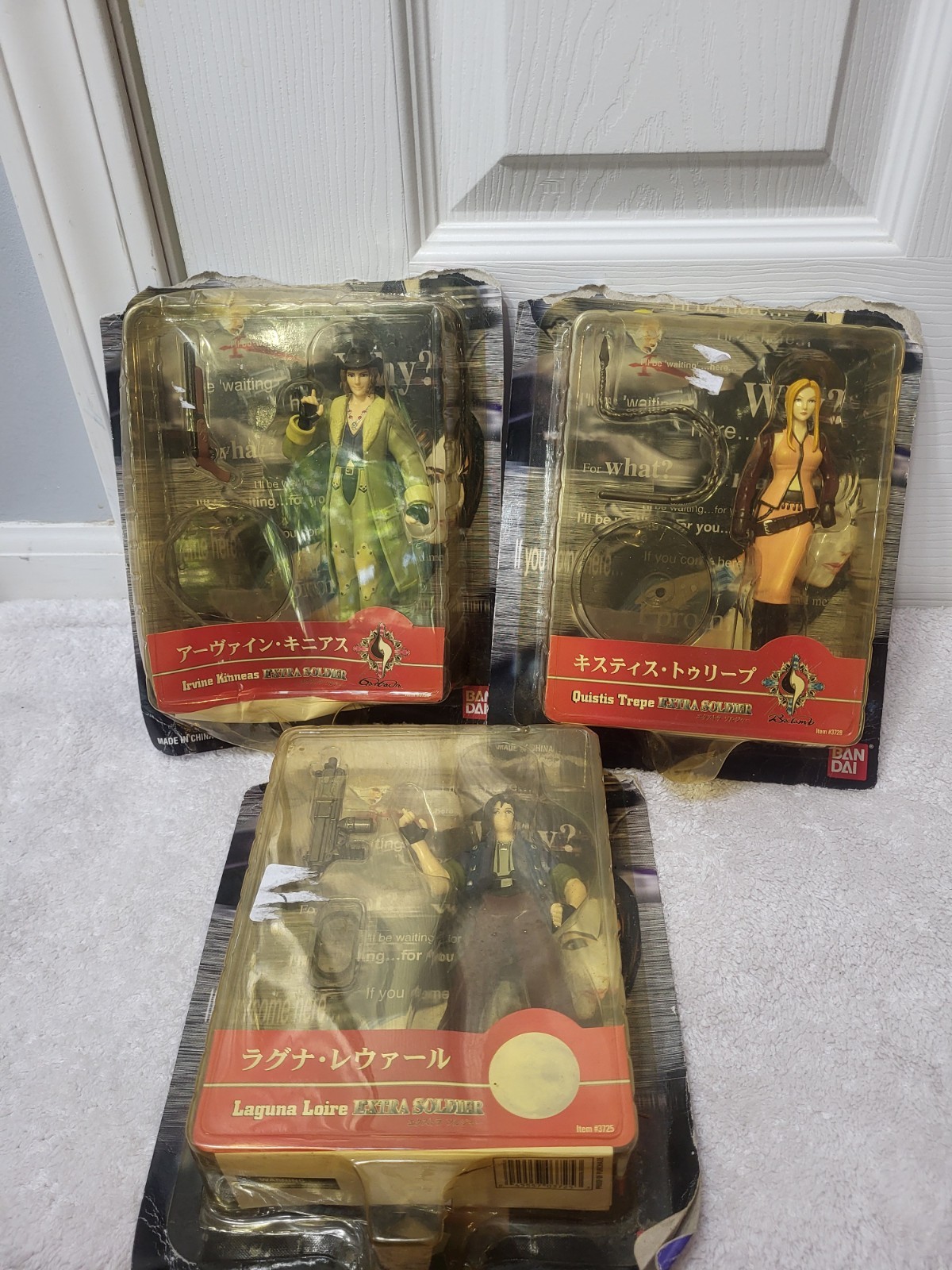 Final Fantasy VIII FF8 Extra Soldier Bandai 1999 Irvine Quistis Laguna Loire nuovo con scatola
