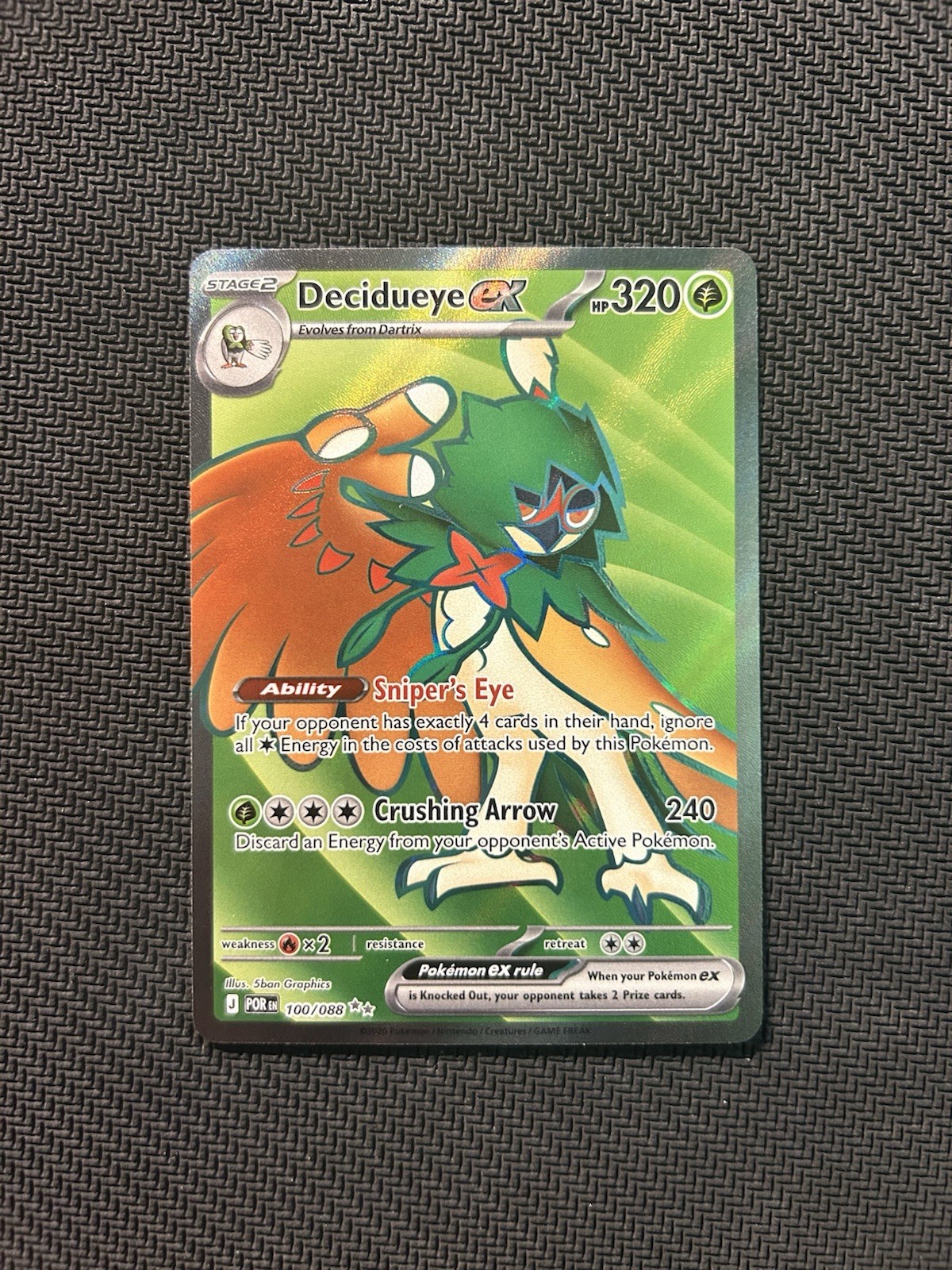 Pokemon TCG Decidueye ex 100/088! NM Condition! See Description!