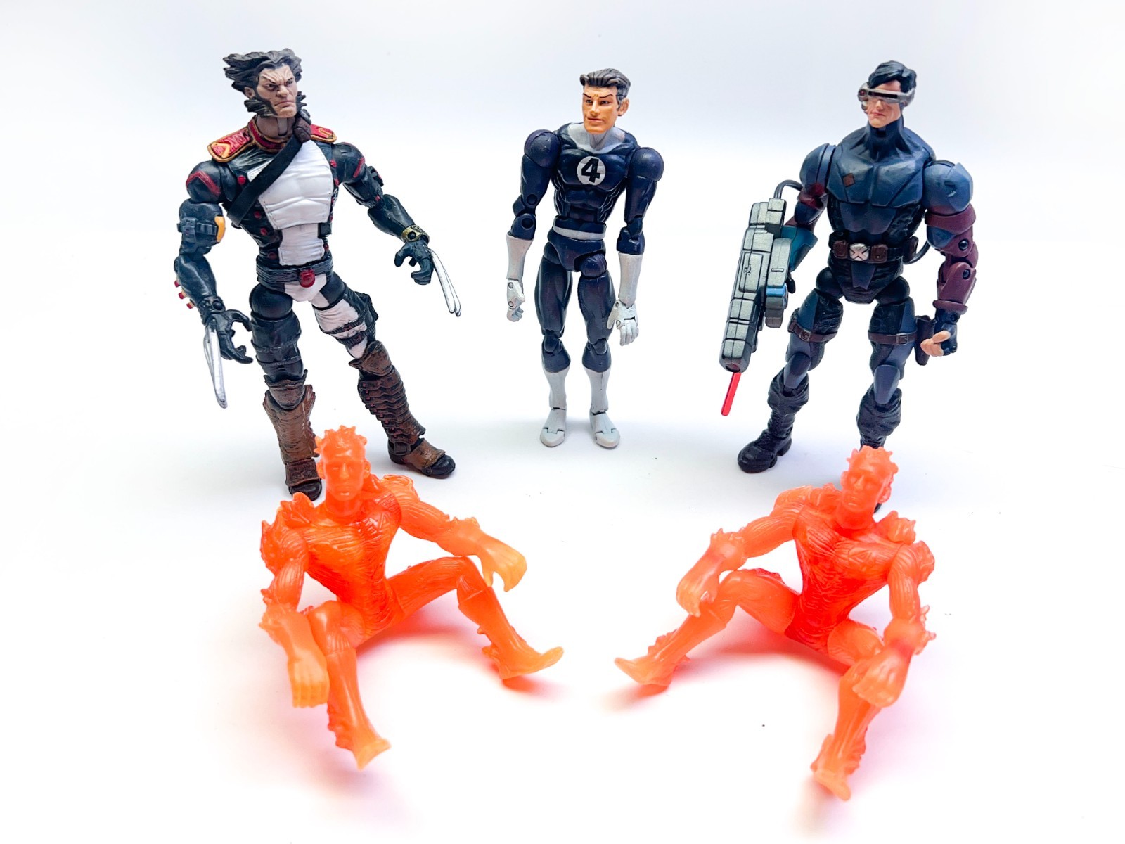 Marvel Legends Toybiz 6" Action figure x5 Wolverine Ciclope Mr Fantastic