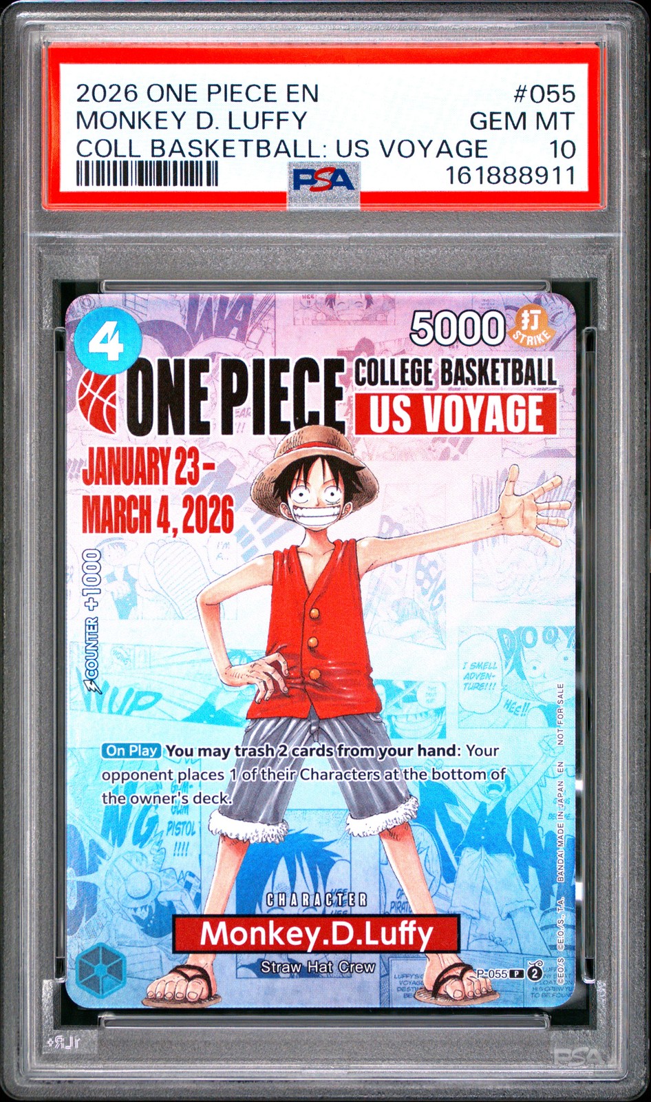 2026 ONE PIECE PROMOS #055 MONKEY D. LUFFY PSA 10