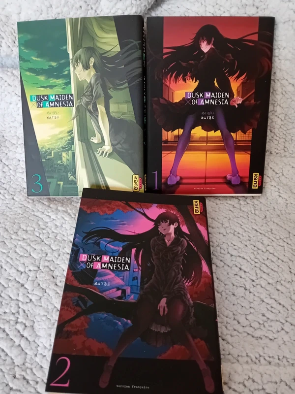 Pour fans,tomes 1,2 et 3 du célèbre manga Dusk Maiden of Amnésie,pas de déchirures, bon état.