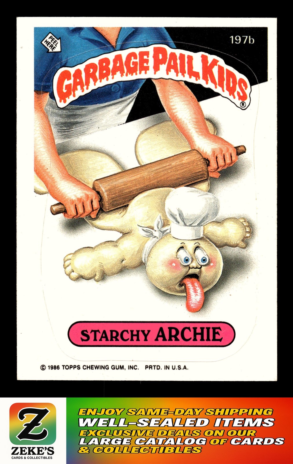 1986 Topps Garbage Pail Kids Series 5 #197b Starchy Archie