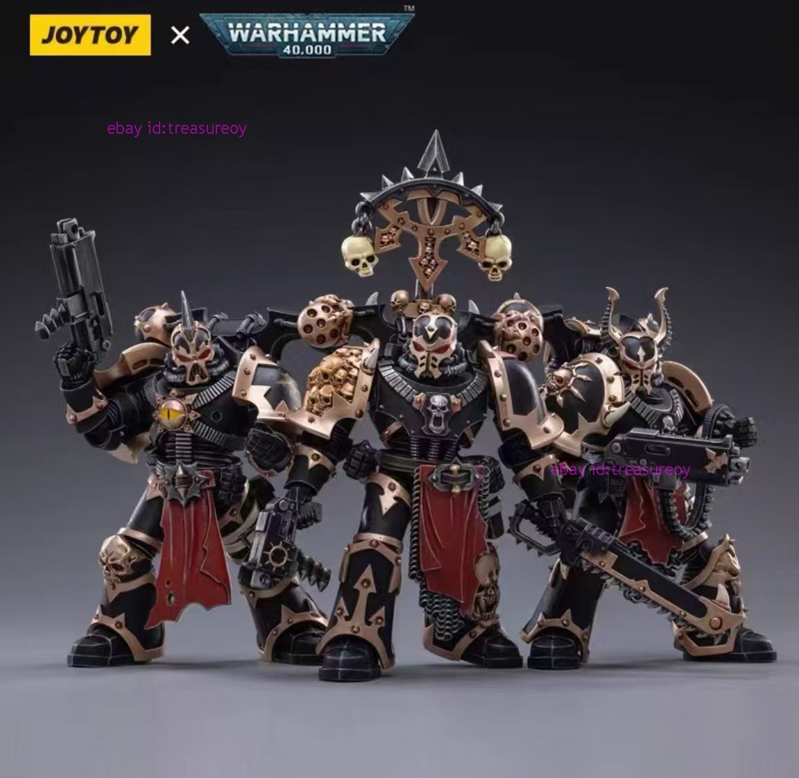 Joytoy 1/18 Chaos Space Marines Black Legion Three-person Team Action Figure 