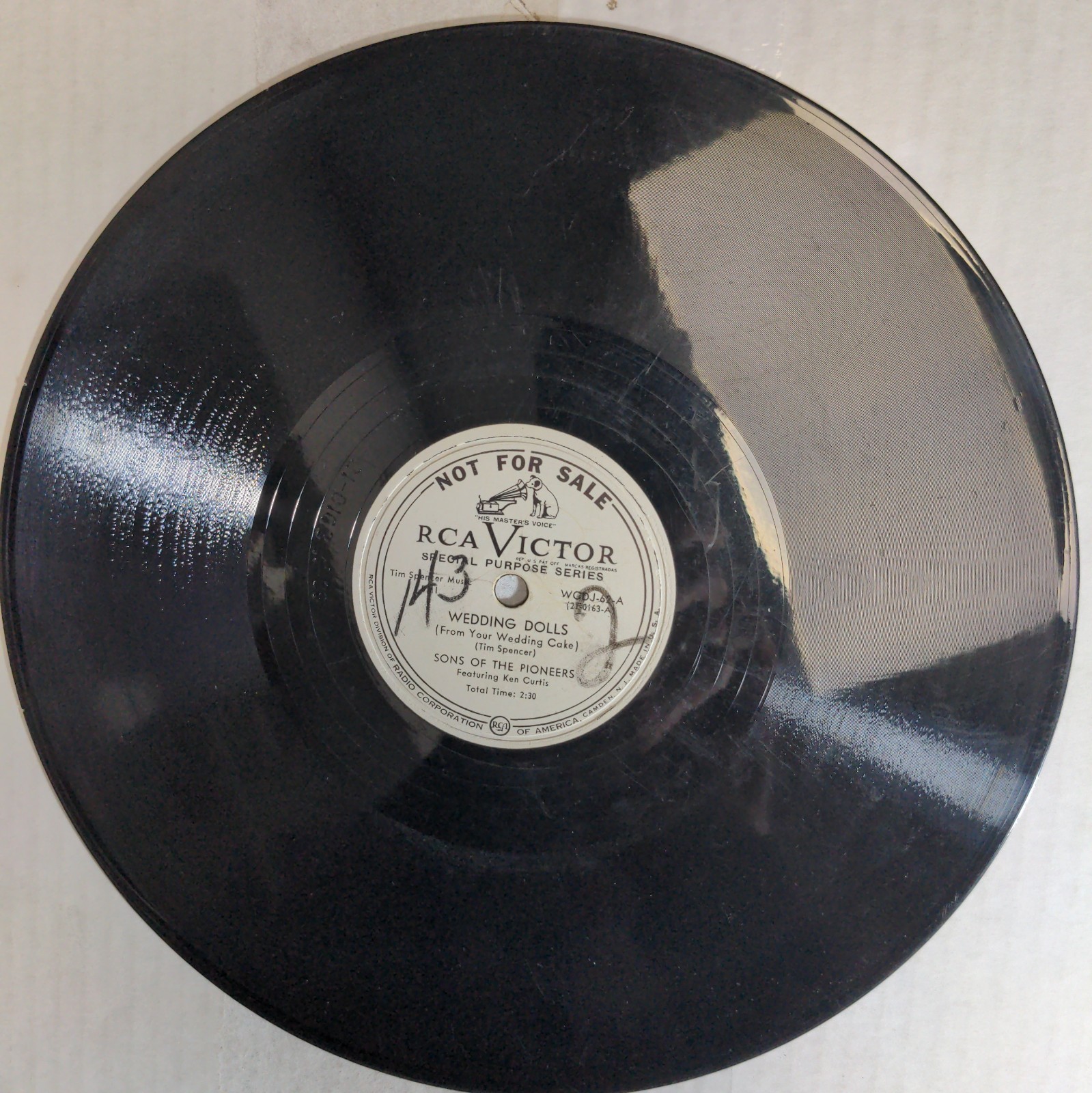 SONS OF THE PIONEERS vinyl promo WEDDING DOLLS Love at the county fair STRONG VG