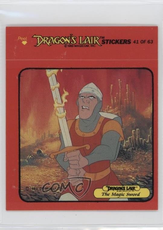 Adesivi Fleer Dragon's Lair 1984 La spada magica #41 0kb5
