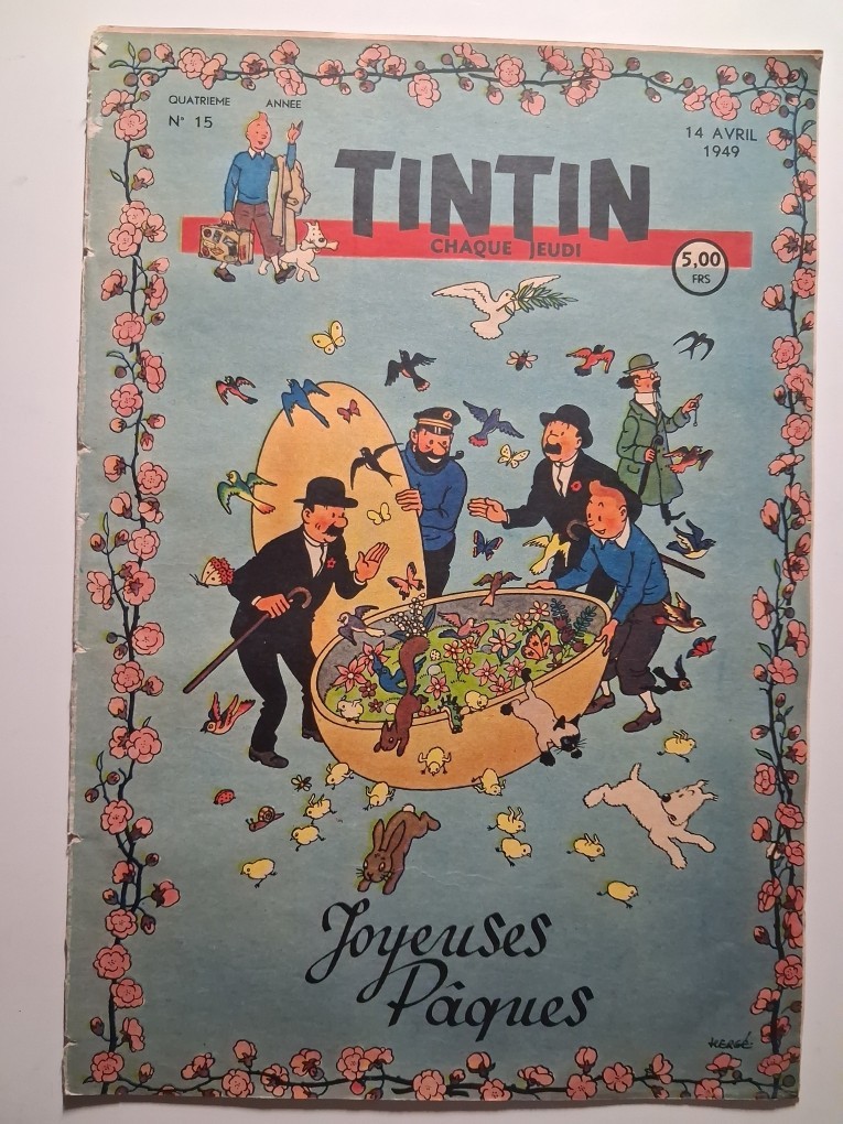 Journal TINTIN Hergé Année 1949 N° 15 Couverture Hergé BE/TBE