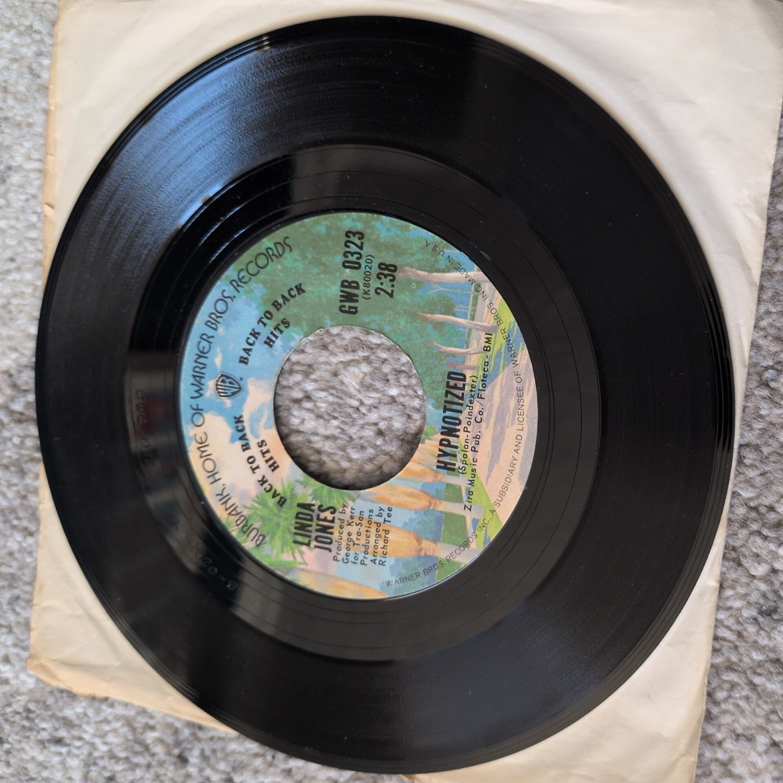 Linda Jones - Hypnotized / My Heart (Needs A Break) (7") - Warner Bros. Records-