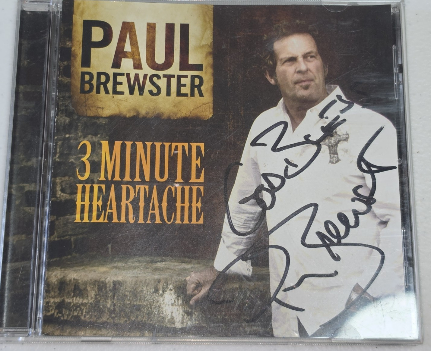 Paul Brewster 3 Minute Heartache CD AUTOGRAPHED Signed