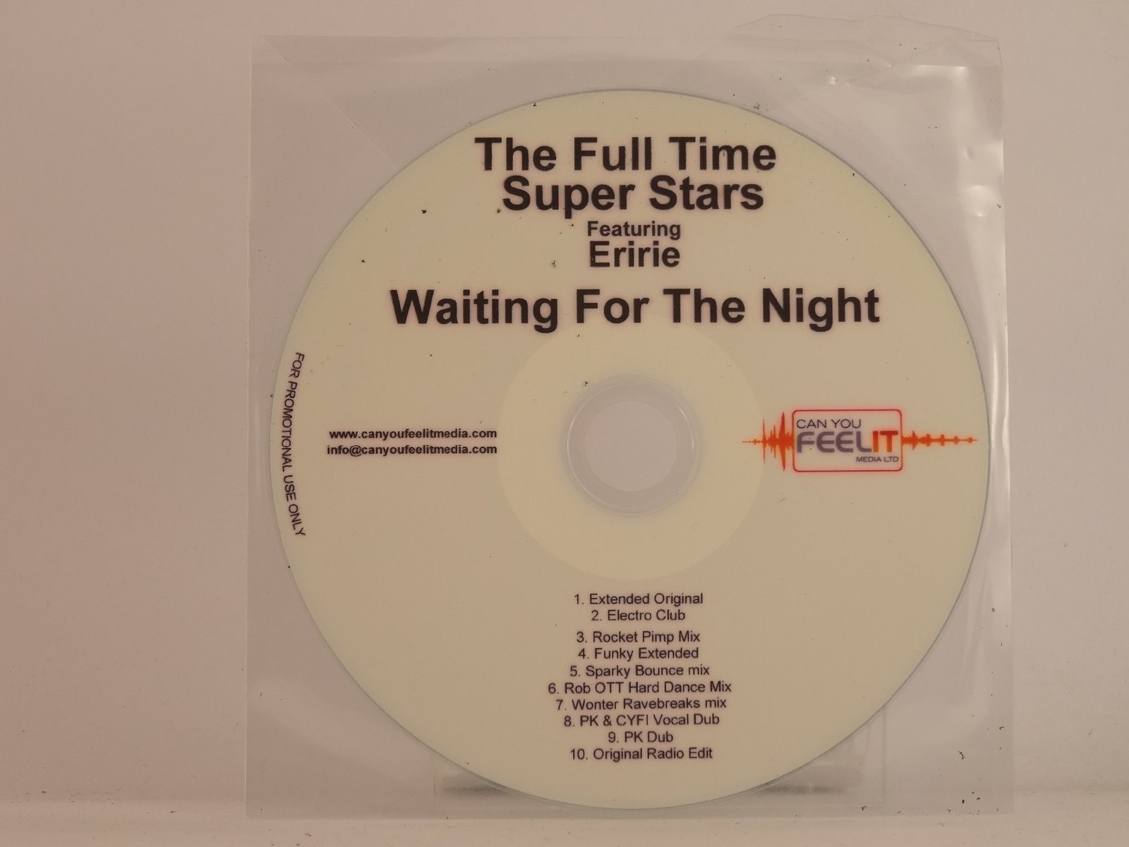 THE FULL TIME SUPERSTARS FT ERIRIE WAITING FOR THE NIGHT (C15) Promo CD Single  