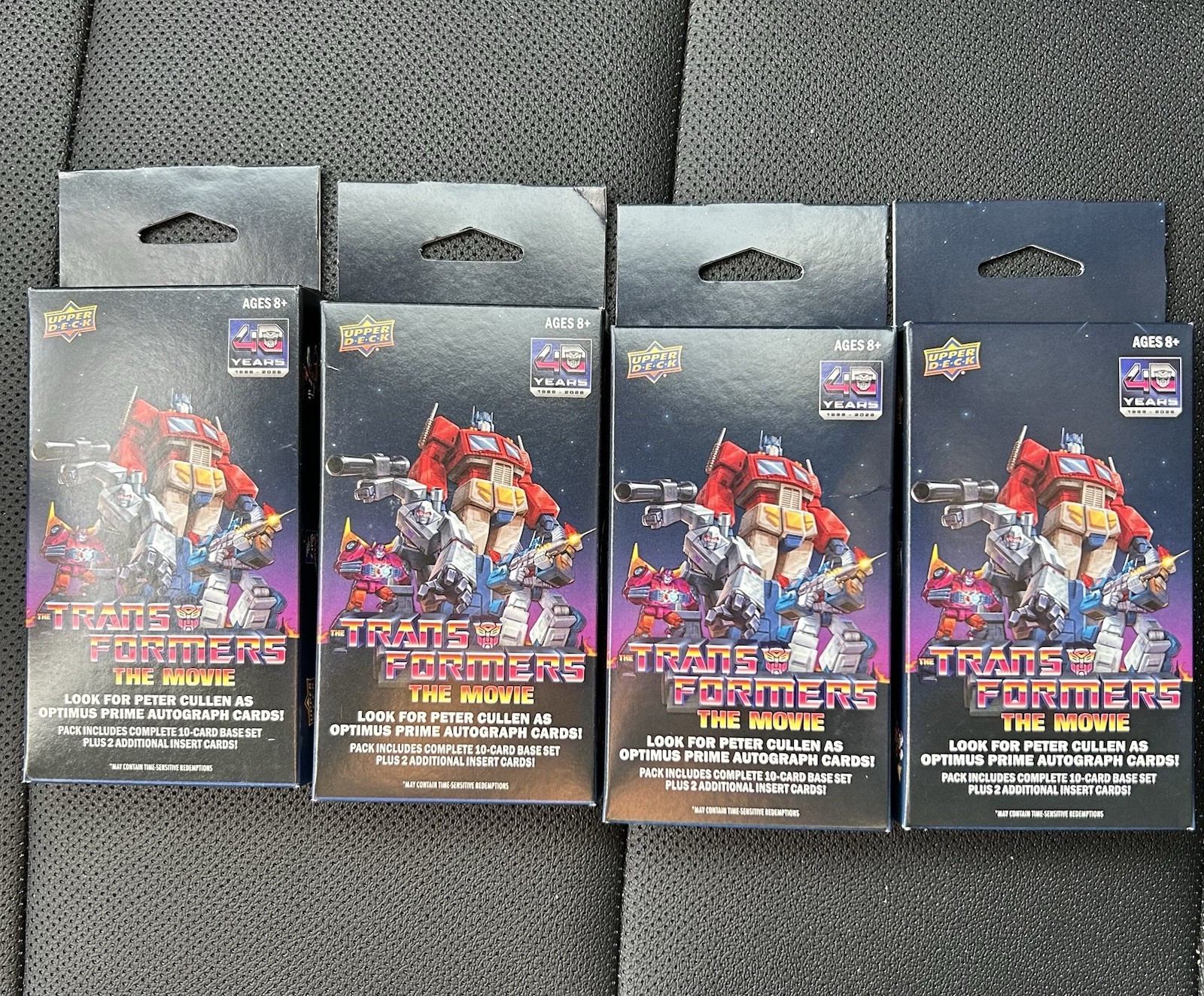 Carte collezionabili sigillate Upper Deck Transformers film lotto di 4 (12 carte) SPEDIZIONE VELOCE