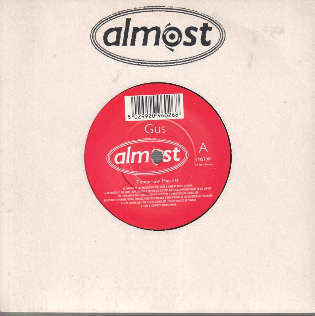 GUS BLACK TOMORROW MAN 7" VINYL 3 track 7" in Die Cut Sleeve (7MST001) UK ALMOST