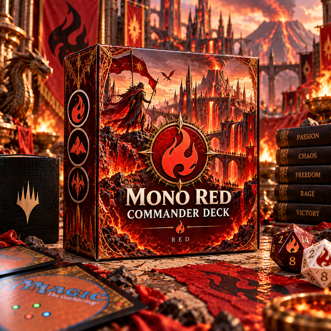 MONO RED B2 Mystery Commander 100 carte mazzo personalizzate precon pronte da giocare EDH