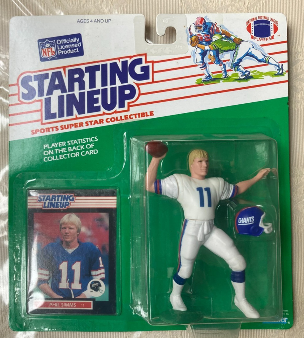 VINTAGE 1989 Phil Simms New York Giants Sigillato Starting Lineup - Nuovo in confezione