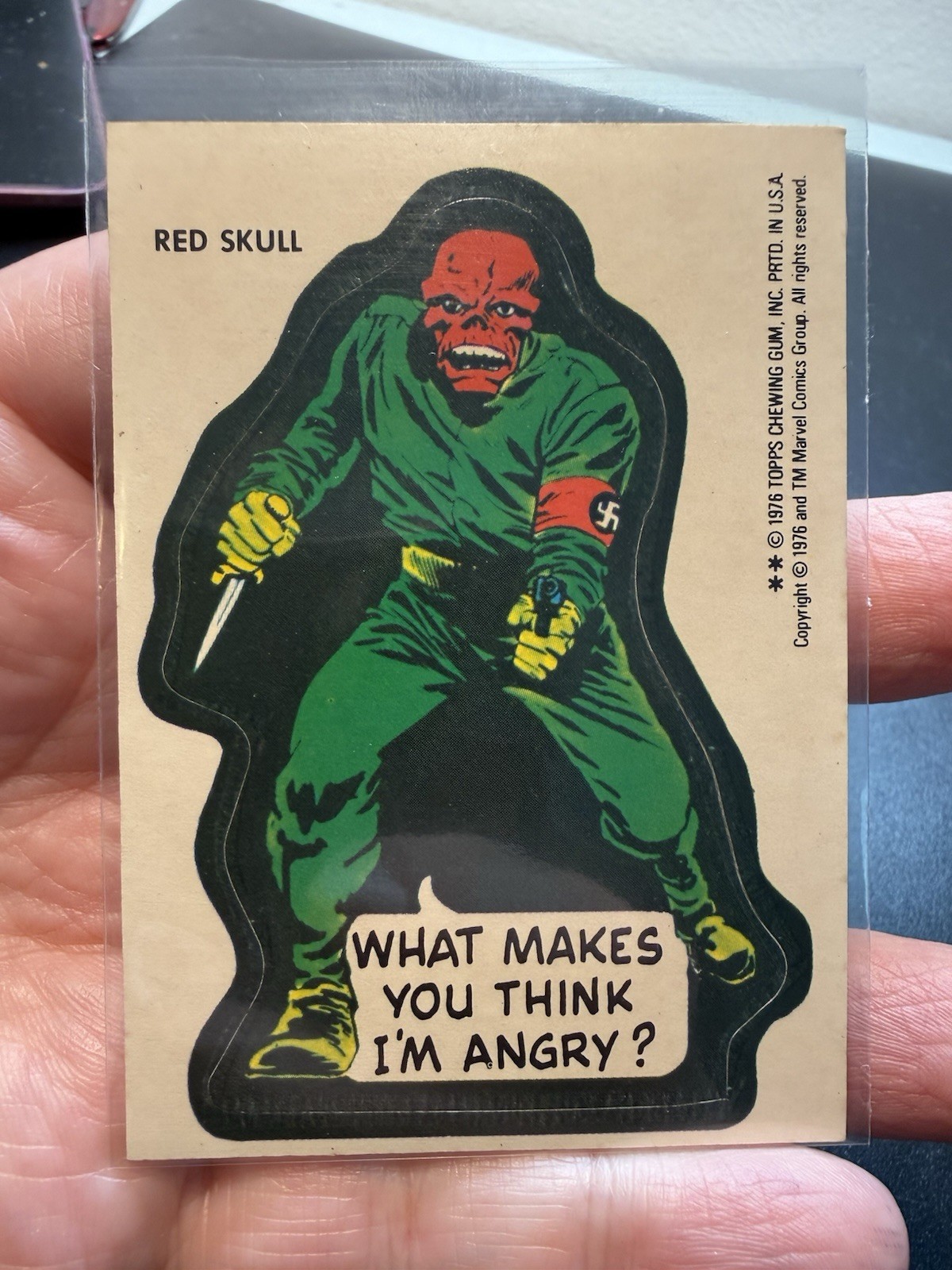 Ted Skull 1976 Topps Chewing Gum Comic Book Heroes Stickers. Marvel