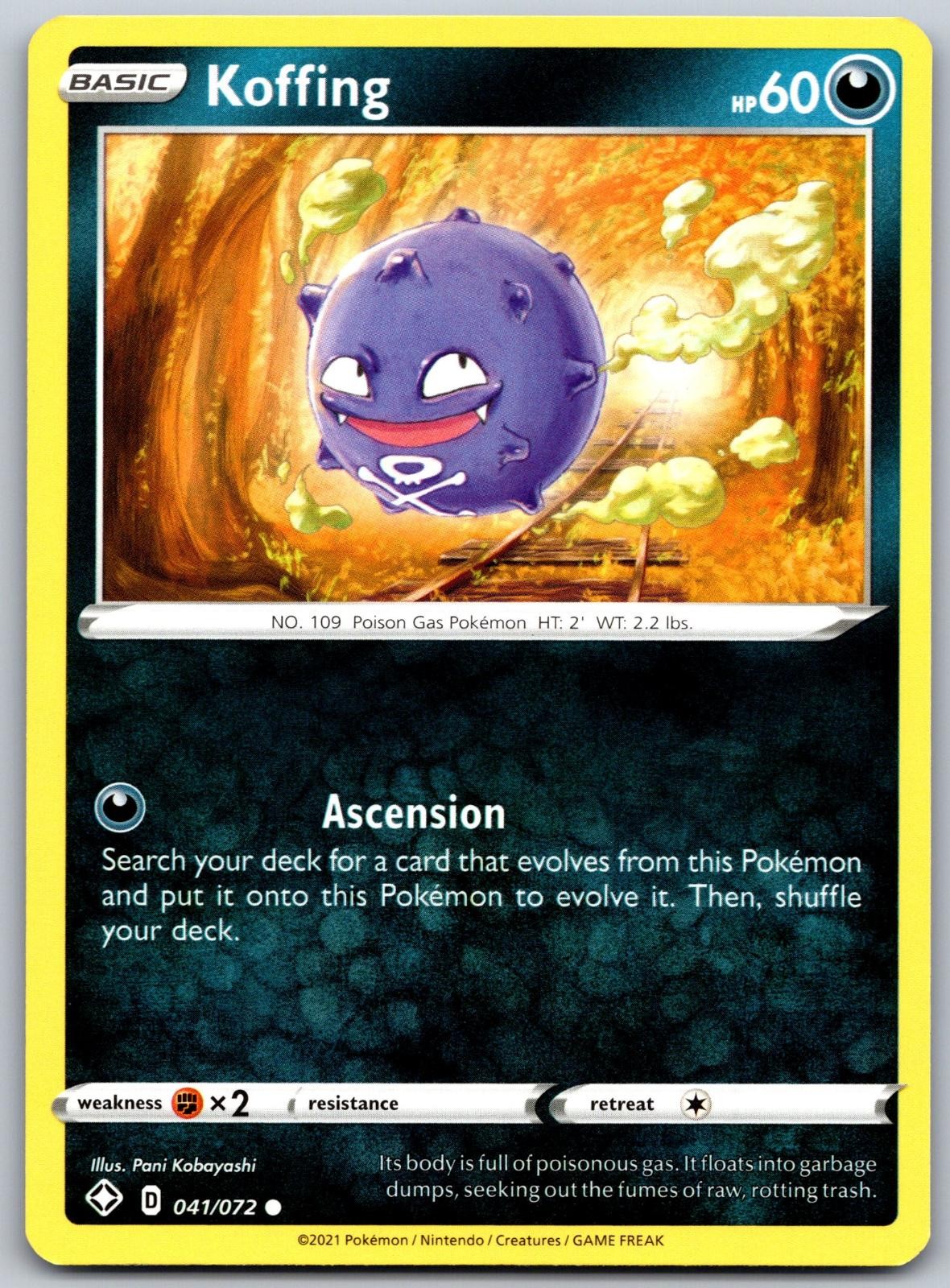 Koffing 041/072 Pokemon Destino Lucente Comune Quasi Nuovo