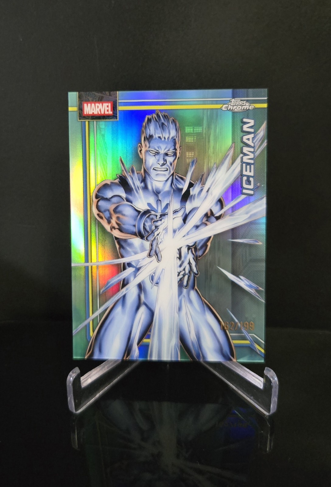 #d/199 🔥 ICEMAN SP 2026 Topps Chrome Marvel Comics Aqua rifrattore parallelo #052