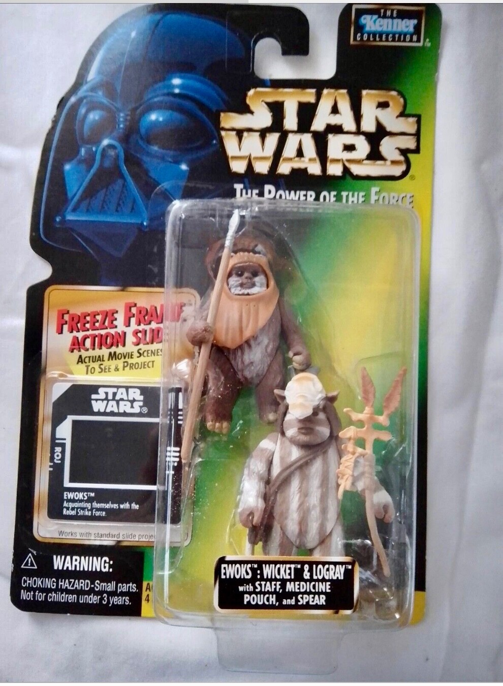 Star Wars Power of the Force Freeze Frame Ewoks Wicket & Logray - Kenner - Nuovo con scatola